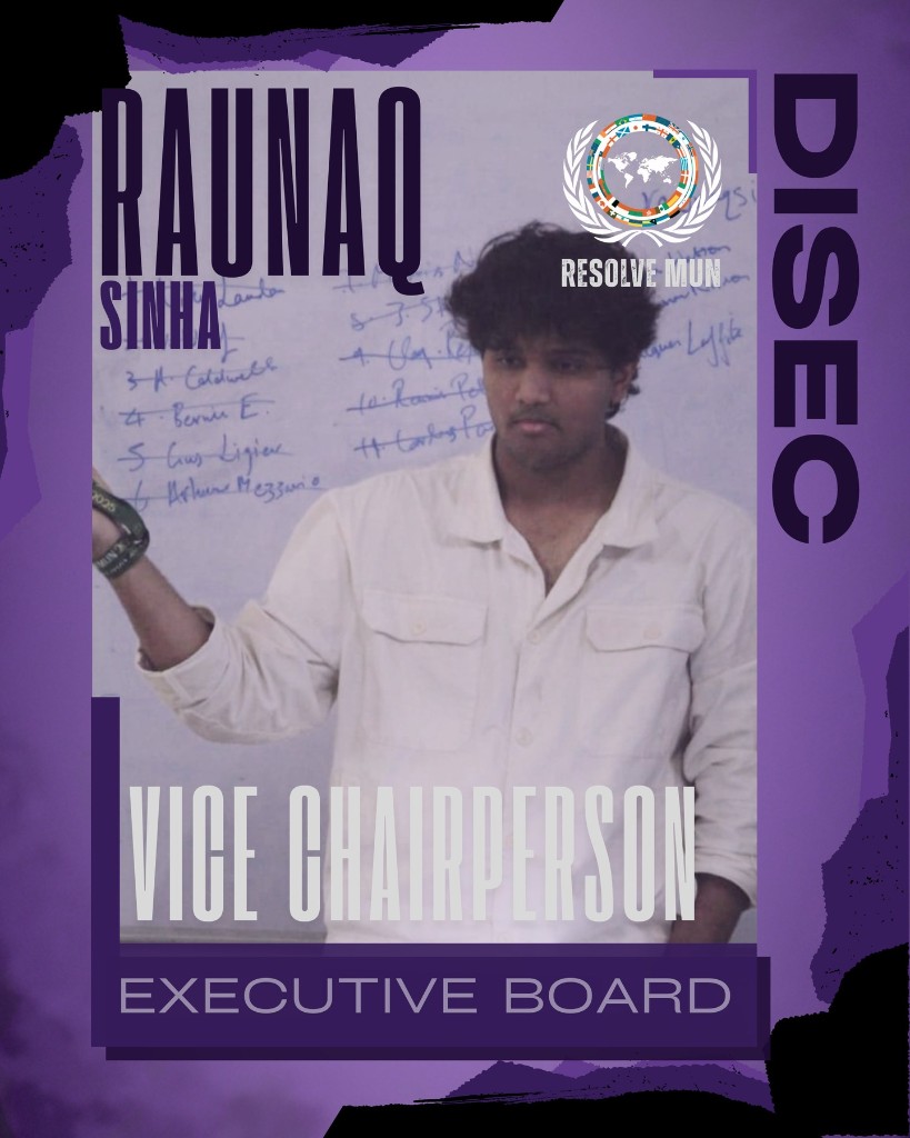 Raunaq Sinha — Vice Chairperson, UNGA-DISEC